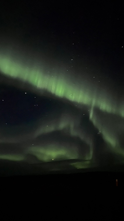 Aurora Boreale verde in Islanda